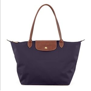 Pre loved Authentic LONGCHAMP Le Pliage Med Shoulder Tote in BILBERRY Purple